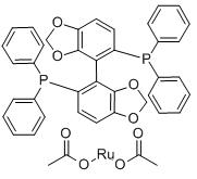 二乙酸根[(S)-(-)-5,5'-双(二苯基次膦)-4,4'-双-1,3-苯并二氧杂环戊二烯]钌(II)分子式结构图