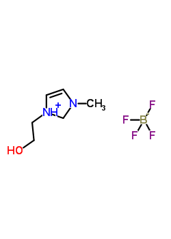 1-(2-羟乙基)-3-甲基咪唑四氟硼酸盐分子式结构图