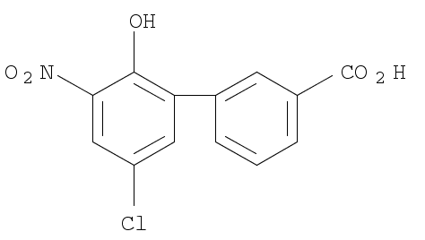 3-(2-羟基-3-硝基-5-氯基)苯基联苯甲酸分子式结构图