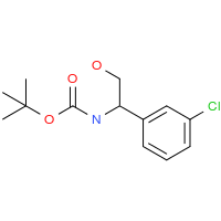 (R)-b-(Boc-氨基)-3-溴苯乙醇分子式结构图