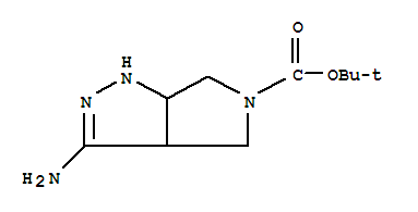 3-氨基-5-叔丁氧羰基-吡咯并[3,4-C]吡唑分子式结构图