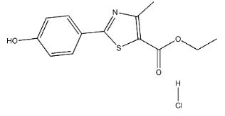 2-(4-羟苯基)-4-甲基噻唑-5-甲酸乙酯盐酸盐分子式结构图