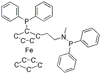 (R)-N-二苯基膦-N-甲基-[(S)-2-(二苯基膦基)二茂铁]乙分子式结构图