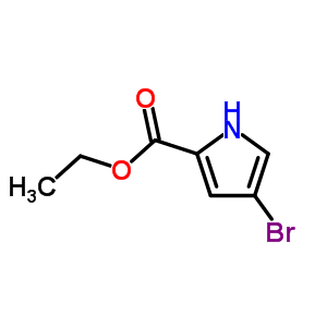 4-溴-1H-吡咯-2-羧酸乙酯分子式结构图