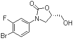 (5R)-3-(4-溴-3-氟苯基)-5-羟甲基恶唑烷-2-酮分子式结构图