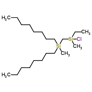 2-(二正辛基甲基硅基)乙基二甲基氯硅烷分子式结构图