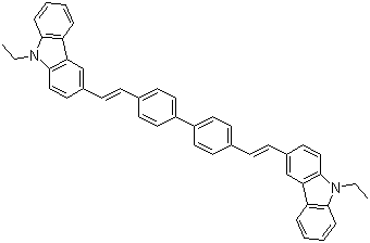 4,4'-双(9-乙基-3-咔唑乙烯基)-1,1'-联苯分子式结构图