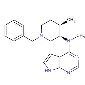 N-甲基-N-((3R,4R)-4-甲基-1-苄基-3-哌啶基)-7H-吡咯并[2,3-D]嘧啶-4-胺分子式结构图