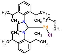 烯丙基氯化[1,3-双(2,6-二异丙基苯)咪唑-2-基]钯分子式结构图