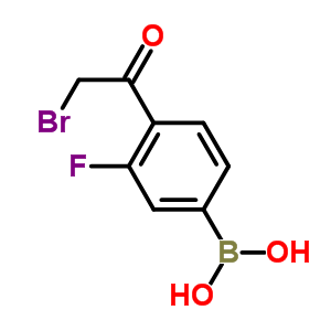 4-溴乙酰基-3-氟苯硼酸分子式结构图