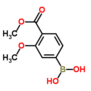 3-甲氧基-4-甲氧羰基苯硼酸分子式结构图