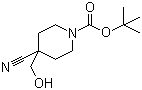 4-氰基-4-(羟甲基)-1-哌啶甲酸叔丁酯分子式结构图