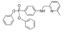 ((6-甲基吡啶-2-基)(苯氨基)甲基)磷酸二苯酯分子式结构图