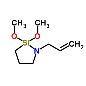 N-烯丙基-氮杂-2,2-二甲氧基硅杂环戊烷分子式结构图