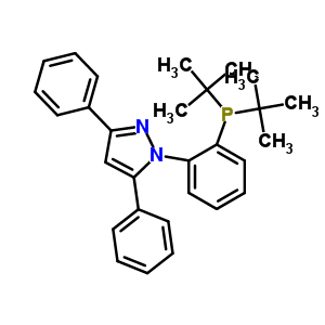 1-[2-[双(叔丁基)膦基]苯基]-3,5-二苯基-1H-吡唑分子式结构图