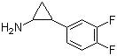 2-(3,4-二氟苯基)环丙胺分子式结构图