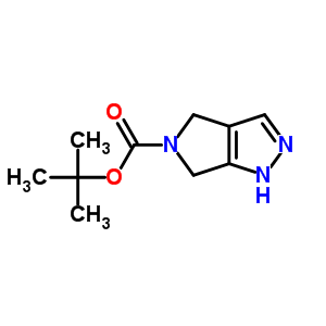 4,6-二氢-1H-吡咯[3,4-C]吡唑-5-甲酸叔丁酯分子式结构图