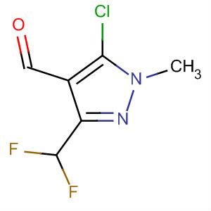 5-氯-1-甲基-3-(二氟甲基)吡唑-4-甲醛分子式结构图