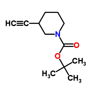 3-乙炔基哌啶-1-甲酸叔丁酯分子式结构图