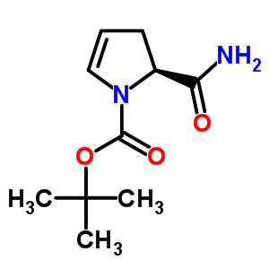 (2S)-2-(氨基羰基)-2,3-二氢-1H-吡咯-1-甲酸叔丁基酯分子式结构图