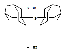 正丁基-二(1-金刚烷基)碘化磷分子式结构图