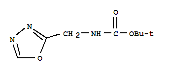 叔丁基((1,3,4-二唑-2-基)甲基)氨基甲酸分子式结构图
