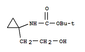 1-氮基-N-BOC-[1-(2-羟乙基)]环丙烷分子式结构图