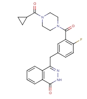 1-(环丙甲酰基)-4-[5-[(3,4-二氢-4-氧代-1-酞嗪基)甲基]-2-氟苯甲酰]哌嗪分子式结构图