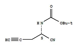 N-Boc-2-氨基-己-5-炔腈分子式结构图