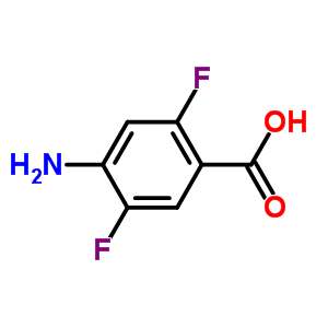 2,5-二氟-4-氨基苯甲酸分子式结构图