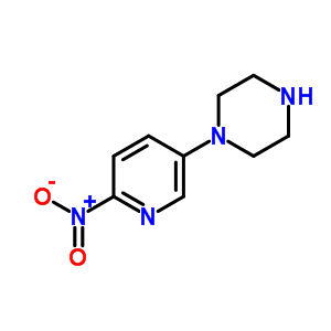 1-(6-硝基吡啶-3-基)哌嗪分子式结构图