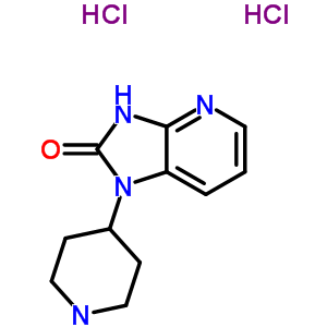 1-(4-哌啶基)-1H-咪唑并[4,5-b]吡啶-2-酮二盐酸盐分子式结构图