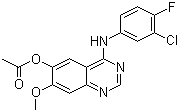 4-(3-氯-4-氟苯氨基)-7-甲氧基喹唑啉-6-醇乙酸酯分子式结构图