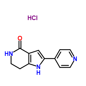 2-吡啶-4-基-1,5,6,7-四氢-4H-吡咯并[3,2-C]吡啶-4-酮盐酸盐分子式结构图