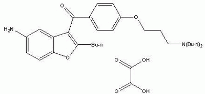 2-丁基-3-[4-(3-(二丁氨基)丙基)苯甲酰基)-5-氨基苯并呋喃草酸盐分子式结构图