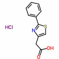 2-(2-苯基噻唑-4-基)乙酸盐酸盐分子式结构图