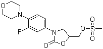 (R)-(3-(3-氟-4-吗啉基)苯基-2-氧代-5-噁唑烷基)甲醇甲磺酸酯分子式结构图