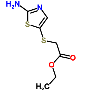 2-(2-氨基噻唑-5-硫基)乙酸乙酯分子式结构图