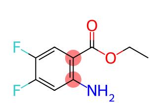 2-氨基-4,5-二氟苯甲酸乙酯分子式结构图