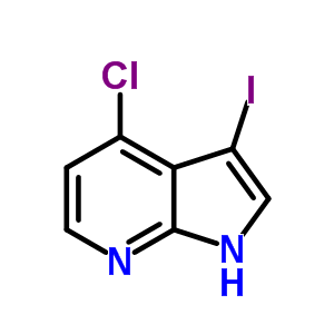 4-氯-3-碘-吡咯并[2,3-b]吡啶分子式结构图