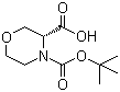 (3R)-3,4-吗啉二羧酸 4-叔丁酯分子式结构图