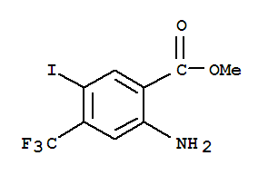 2-氨基-5-碘-4-三氟甲基苯甲酸甲酯分子式结构图