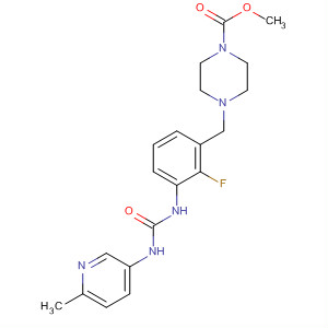 4-[[2-氟-3-[N'-(6-甲基吡啶-3-基)脲基]苯基]甲基]哌嗪-1-羧酸甲酯分子式结构图