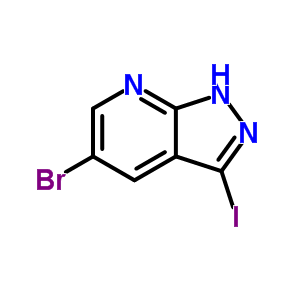 5-溴-3-碘-1H-吡唑并[3,4-B]吡啶分子式结构图