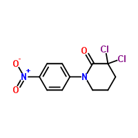 3,3-二氯-1-(4-硝基苯基)-2-哌啶酮分子式结构图