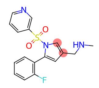 5-(2-氟苯基)-N-甲基-1-(3-吡啶基磺酰基)-1H-吡咯-3-甲胺分子式结构图