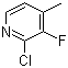 2-氯-3-氟-4-甲基吡啶分子式结构图