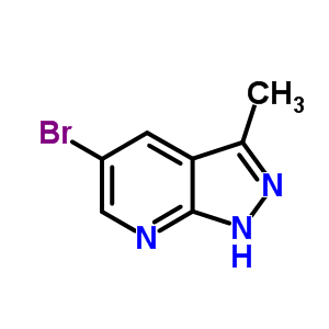 5-溴-3-甲基-1H-吡唑并[3,4-B]吡啶分子式结构图