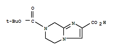 7-(BOC)-咪唑[1,2-A]5,6,7,8-四氢吡嗪-2-羧酸分子式结构图