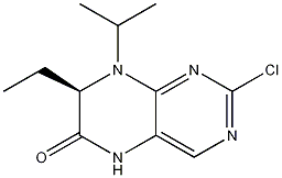 (7R)-2-氯-7-乙基-7,8-二氢-8-(1-甲基乙基)-6(5H)-蝶啶酮分子式结构图